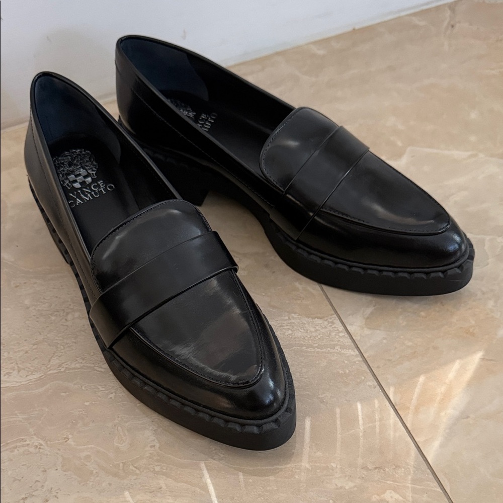 Vince Camuto Black Leather Loafers